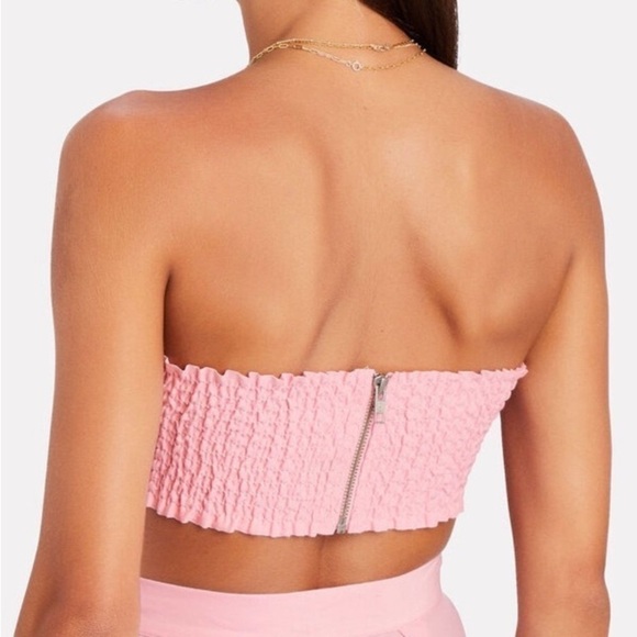 RONNY KOBO Revolve Mayan Pink Bow Pleated Bandeau Top NWT - Picture 3 of 11